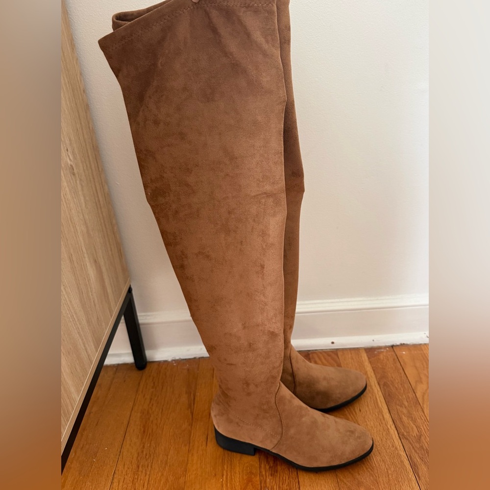 BAMBOO Tan Over-the-Knee Boots